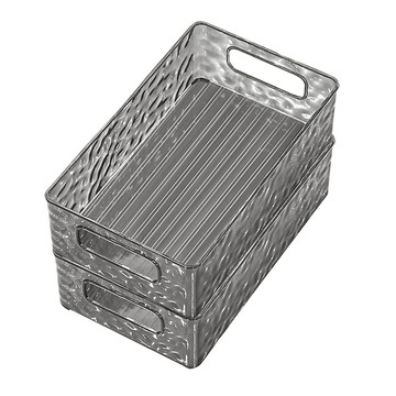 輕奢風冰川紋桌上收納盒2件組 F0634-03  透明灰