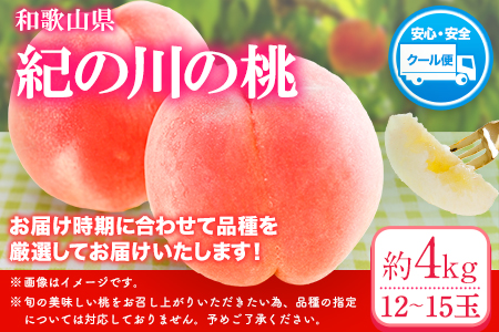 桃 もも 和歌山県産 紀の里の桃 約4kg 《2024年6月中旬-8月中旬頃より順次出荷》 紀の里の桃 送料無料 12-15玉入り 旬の桃を厳選 あかつき モモ 果物 フルーツ お取り寄せ 予約 和歌山 白鳳 日川白鳳 八旗白鳳 清水白桃 川中島白桃 つきあかり なつおとめ