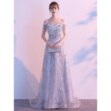 晚禮服女宴會2025新款優雅修身主持人長款合唱團服長裙演出服獨唱