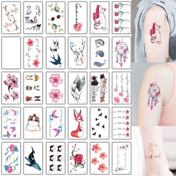 🇹🇼現貨卡通系列紋身貼一組共30張 紋身貼紙 刺青貼紙【T28A】微刺青 假刺青 小清新 防水 紋身貼 紙 刺青貼