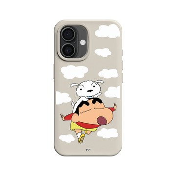 iPhone 16 SolidX 貝殼灰 - 蠟筆小新 Crayon Shinchan - 小新小白放假囉