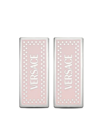 Versace - '90s Vintage Logo earrings - women - Metal - One Size - Silver