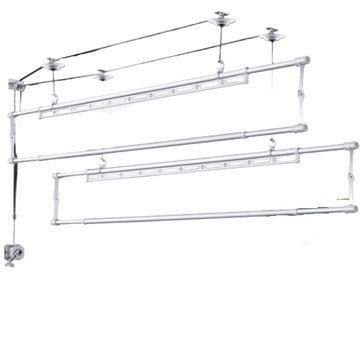 【GU TIN 谷天 】晾衣架 鏤空幹多孔位曬衣架 升降手搖雙桿式四桿晾衣桿 室內陽臺涼衣架曬被桿