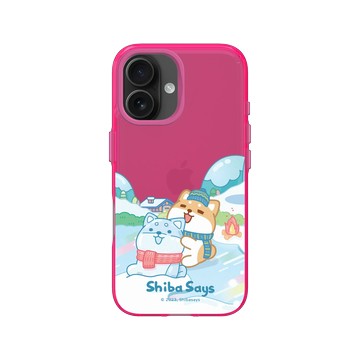 iPhone 16 Clear 粉漾桃 - 柴語錄 Shiba Says - 一起玩雪吧!