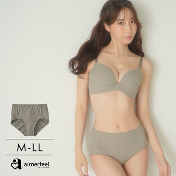 aimerfeel-柔軟羅紋高腰三角褲-摩卡棕-194521-MO