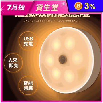 LED磁吸式圓形智能人體感應燈