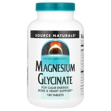 Source Naturals, 甘氨酸鎂 180 片