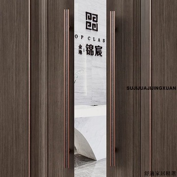 免運 可開發票 門拉手 大門把手 現代極簡木門拉手新中式無框玻璃門拉手輕奢高檔酒店寫字樓仿古銅