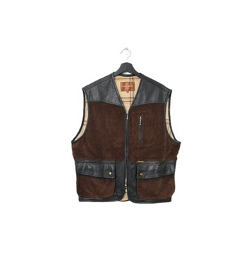 Back to Green-復古毛料背心 皮革拼接燈芯絨 v-31/sweater vest