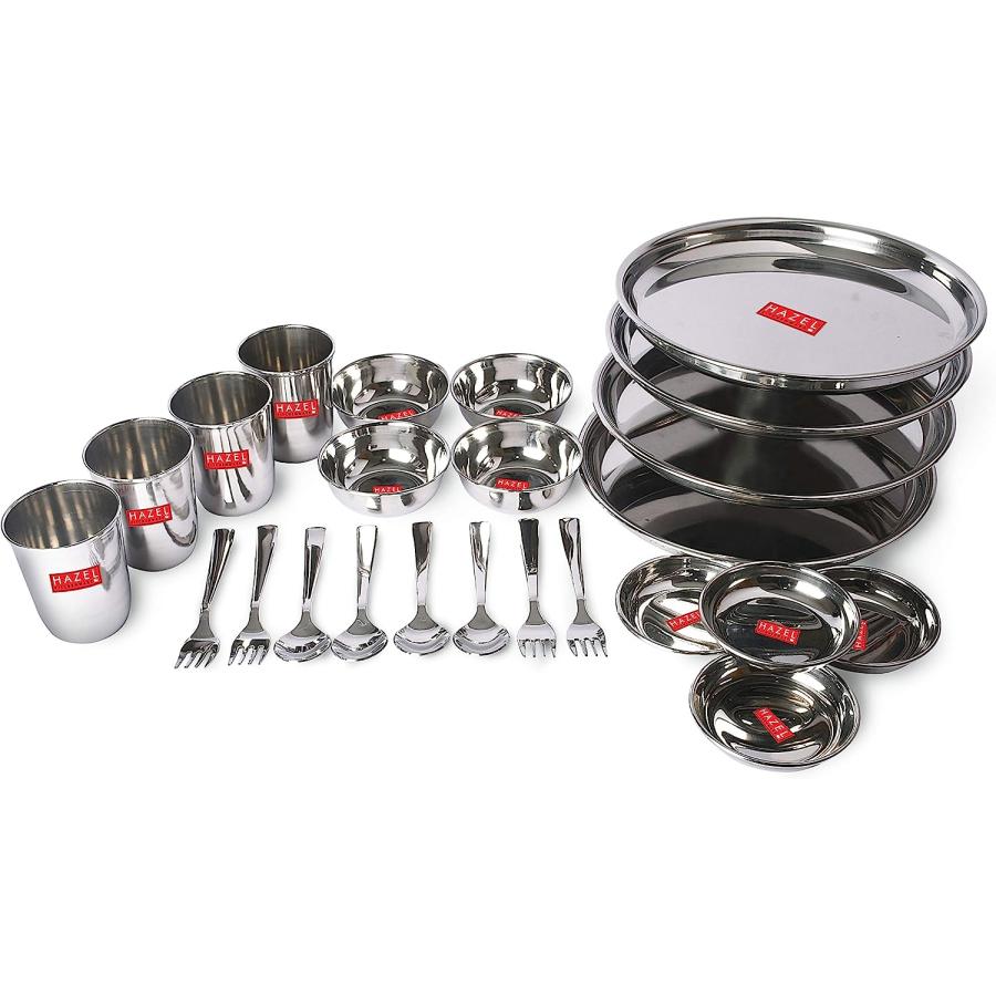 Hazel Stainless Steel 24 pc Dinner Set  Silver　並行輸入品