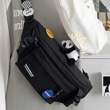 Bag House👜 潮酷ins男斜挎胸包街頭原宿單肩運動百搭工裝斜挎包隨身學生腰包