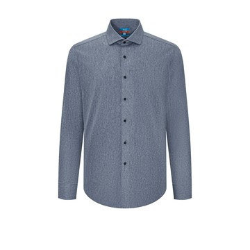 免熨防皺多面彈性吸濕排汗速乾人字紋長袖上班襯衫/深海軍藍色 | 5612324278