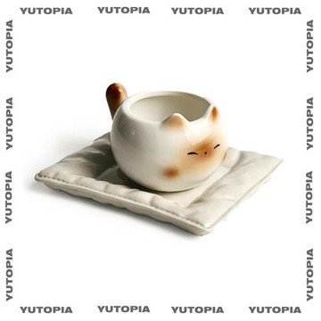 嶼軒暹羅貓陶瓷咖啡杯碟套裝杯子控女生水杯高顏值可愛蛋杯伴手禮