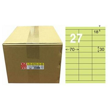 【龍德】A4三用電腦標籤 30x70mm 淺綠色1000入 / 箱 LD-876-G-B【APP滿額下單10%點數(單一帳號最高1500點)】8/31止