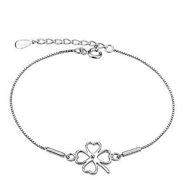 現貨+預購 925純銀手鍊 手環-獨特精緻百搭四葉草風格母親節生日情人節禮物女配件73z14【獨家進口】【米蘭精品】