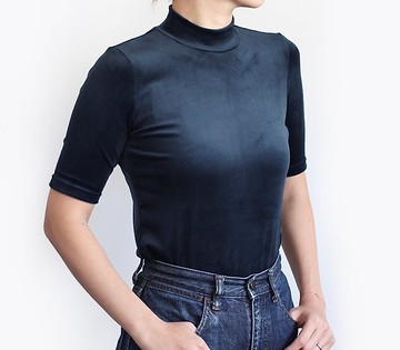 絲柔彈性絨面 講究版型 成熟女性高領T恤【提供尺寸與顏色選擇】