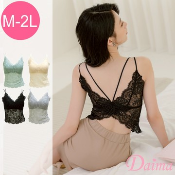Daima黛瑪 無鋼圈 蕾絲 舒適零壓力 燕尾美背 蕾絲內衣M-XXL-四色可選 9202