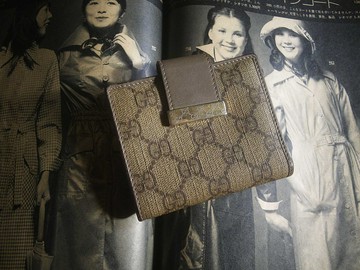 【老時光 OLD-TIME】早期二手老包義大利製GUCCI短皮夾