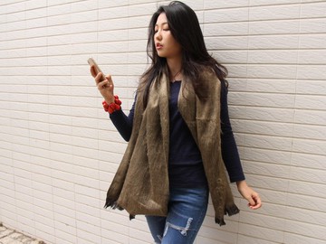 南美洲手作羊駝披肩  長毛款