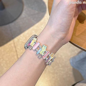 不規則幾何金屬鏈 適用於 Apple watch S11 10 9 8 7 6 SE 蘋果替換錶帶 46mm 42mm