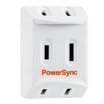 PowerSync 2P 3插高耐熱三面壁插-白色/黑色 TC3291