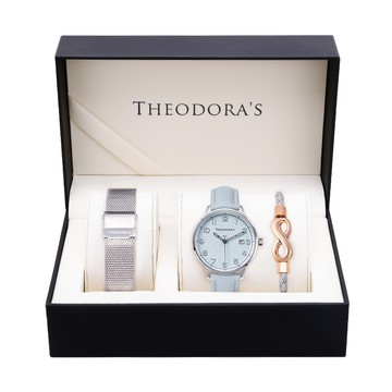 [可選色]情人節禮盒-女款 時間旅人漫遊者腕錶 日顯款