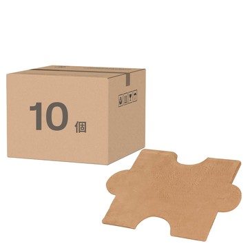 沐慕家居 毛絨巧拼止滑地板貼，10入/包，40*30cm，短絨+PP防滑底  51 x 30 x 5cm  杏色  1包