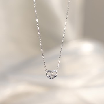 愛心蝴蝶餅乾 純銀項鍊