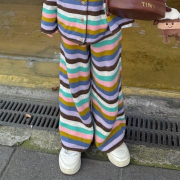 90-130 彩虹童話針織休閒褲