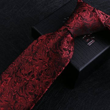 紅色真絲桑蠶絲領帶男 正裝男士結婚新郎婚禮輕奢韓版潮流西裝