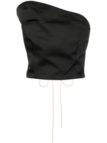 Litkovskaya - Petal asymmetric croset top - women - Silk/pure cotton - 36 - Black