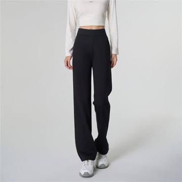 超模闊腿褲女士顯瘦垂感拖地直筒休閑西褲寬松長褲秋冬新品小黑褲