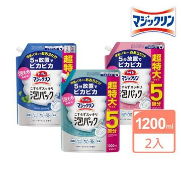 【KAO 花王】日本進口 免刷洗馬桶泡沫清潔噴霧補充包1200ml(2包組)