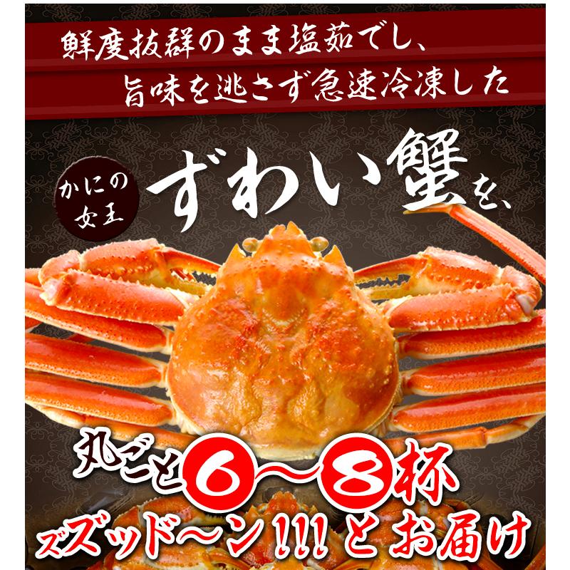 かに 3kg ボイルずわいがに 姿 大特価 メガ盛 6~8尾 蟹 ゆでがに 送料無料 冷凍便 食品