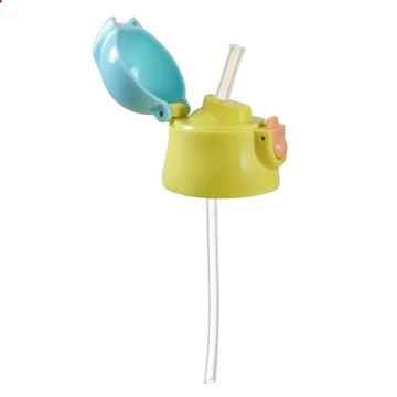 Skater 不鏽鋼保溫吸管瓶 上蓋組 含吸管  黃藍色  360ml  1個