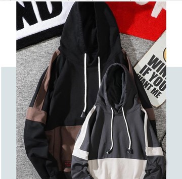 情侶衛衣  衛衣男連帽潮牌款寬鬆大碼學生圓領長袖帽衫外套  瑪麗蘇