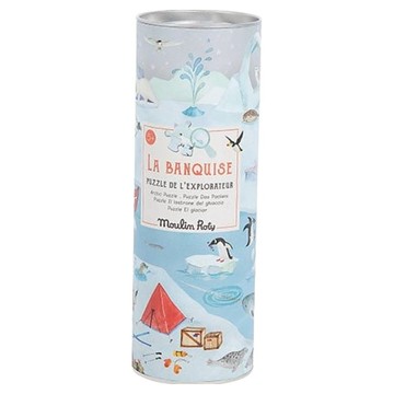 Moulin Roty 花園派對拼圖 + 放大鏡 冰雪風貌  96片  1組