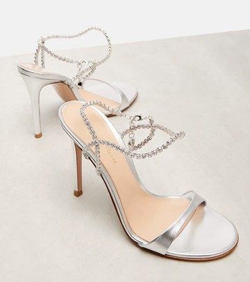 Gianvito Rossi 105 embellished metallic leather sandals