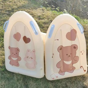 韓國ins兒童浮排漂流男女孩游泳圈帶把手度假水上充氣浮力板裝備