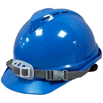 台灣製造 檢驗合格ABS透氣工程帽工業用防護頭盔(JSV18)藍色