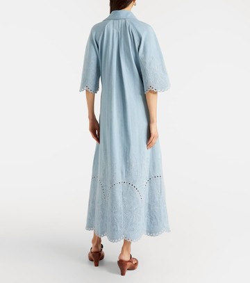 Zimmermann Daylight embroidered denim midi dress