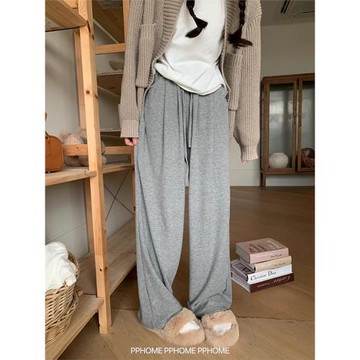 PPHOME自制~遛彎老爹褲 早春軟糯休閑褲寬松百搭顯瘦直筒褲遛彎褲