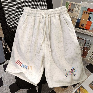 🌈ATC✨韓系短褲女  美式卡通小衆運動扎染五分短褲女夏日寬鬆設計感百搭高腰韓系褲男