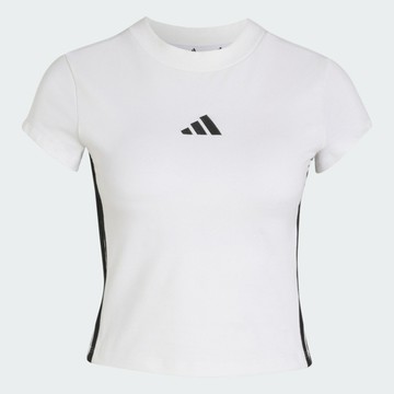 adidas Adidas 愛迪達 W 3s Pad Baby T KR4038 女 T恤 運動上衣 休閒短袖 短版 白