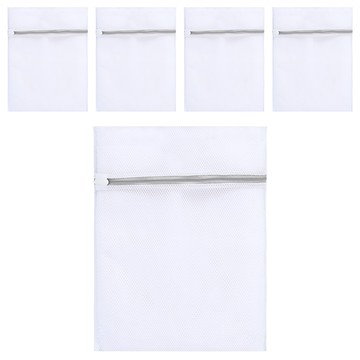 洗衣袋 加厚細網  透水性網孔設計，配備拉鍊保護套，高密度材質  單一顏色  5個