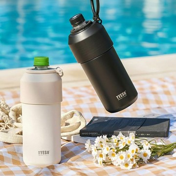冰感鎖溫飲料瓶保冰杯 900-1000ml 贈專用掛繩 薄荷綠