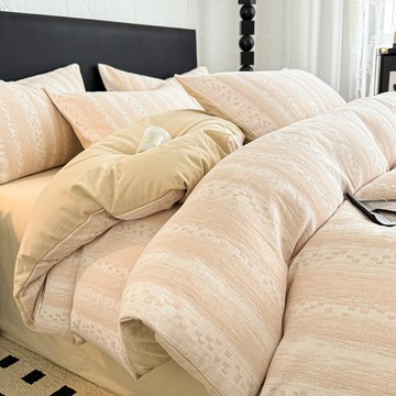 輕奢全棉床包組 磨毛床上四件套 高級感床包組 純棉床包四件組 雙層紗 高檔床包四件組 親膚透氣適合裸睡床包組