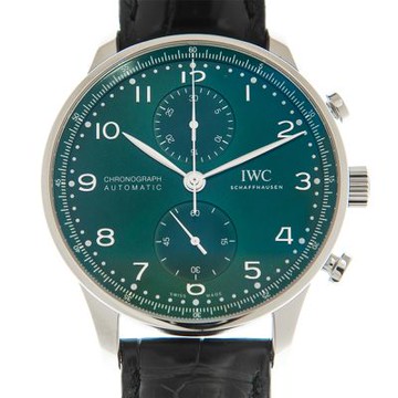 IWC 萬國錶 新葡萄牙計時腕錶(IW371615)x綠面x41mm