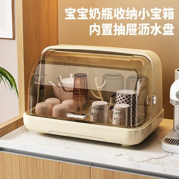 嬰兒奶瓶收納盒瀝水防塵收納箱帶蓋寶寶餐具晾干架子水杯子瀝水架 小紅書同款