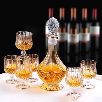 進口酒具捷克風格水晶玻璃紅酒杯輕奢高檔套裝家用白酒高腳杯酒瓶